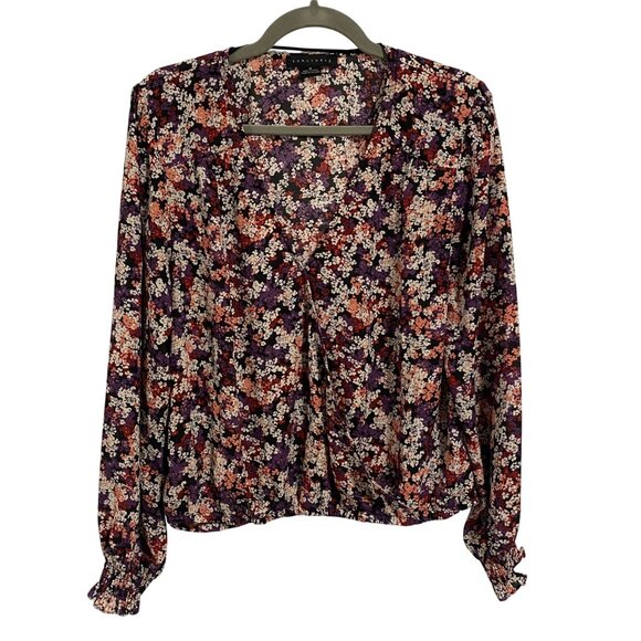 Sanctuary Cori‎ Wrapped Front Long Sleeve Floral Blouse Size M - Picture 1 of 9